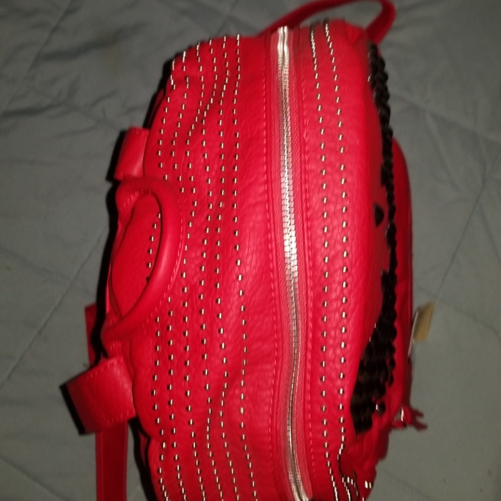 Red studded backpack - Picture 2 of 5